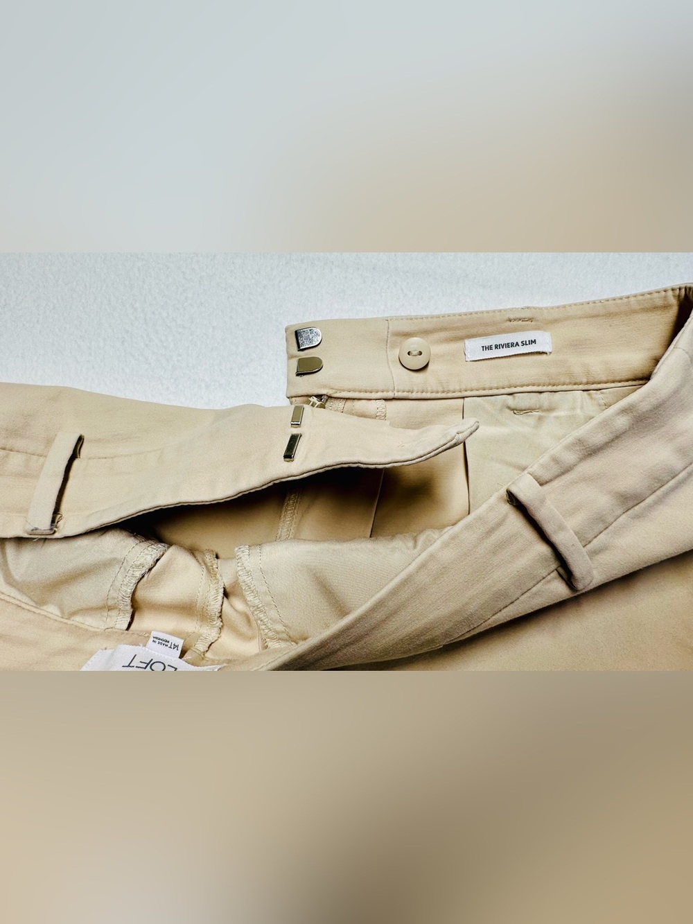 LOFT Women’s 14T Tall Khaki Straight Leg Pants Stretch 33” Inseam - Picture 4 of 6